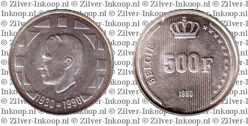 500 Frank België Zilver