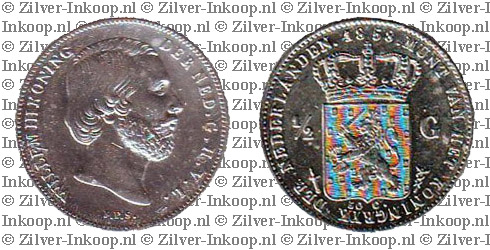 Zilveren Halve Gulden Willem III