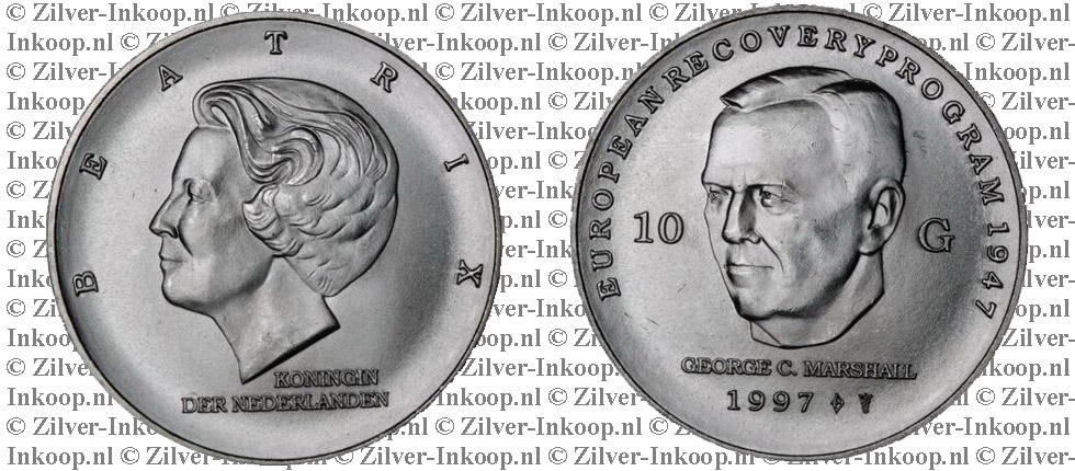 Zilveren Tien Gulden Munt Beatrix
